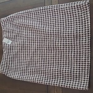 Ann Taylor Knit Houndstooth Pull On Skirt size M